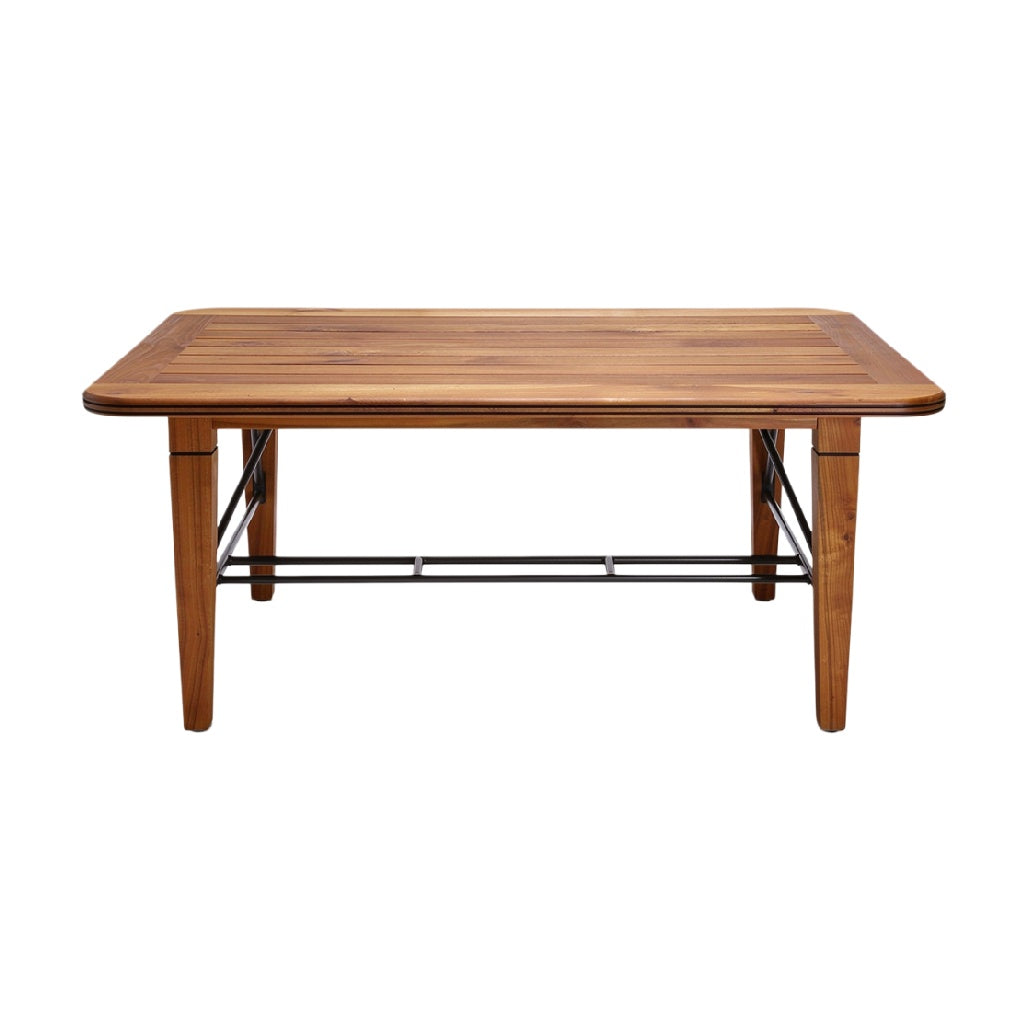 Titel: "Moderne Houten Salontafel met Metaal Onderstel"