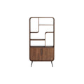 Moderne boekenkast met houten afwerking en metalen poten