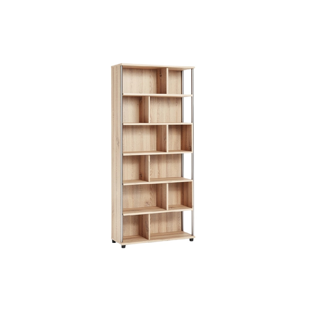 Moderne houten boekenkast met open vakken