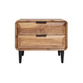 Moderne nachtkast met 2 lades van hout