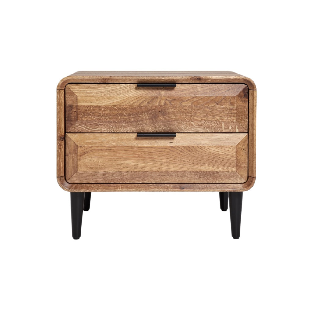 Moderne nachtkast met 2 lades van hout